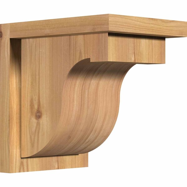 Ekena Millwork Del Monte Smooth Corbel w/Backplate, Western Red Cedar, 7 1/2"W x 10"D x 10"H COR08X10X10DEL01SWR - main